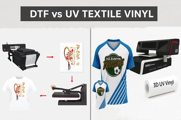 dtf and uv textile vinyl comparison for garment decoration