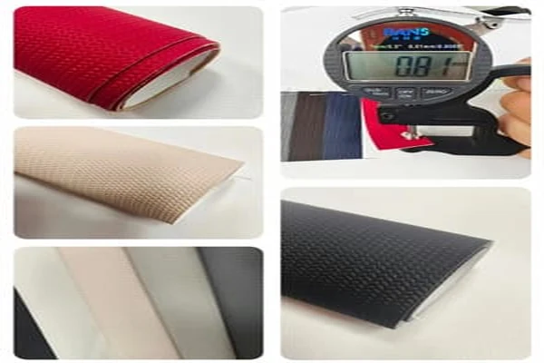 Textured DTF transfer film material samples showing different surface finishes and thickness