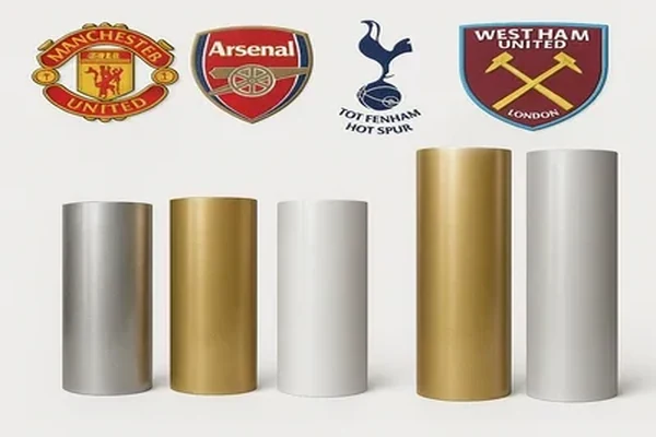 3d uv tpu vinyl rolls with football club badges for garment decoration