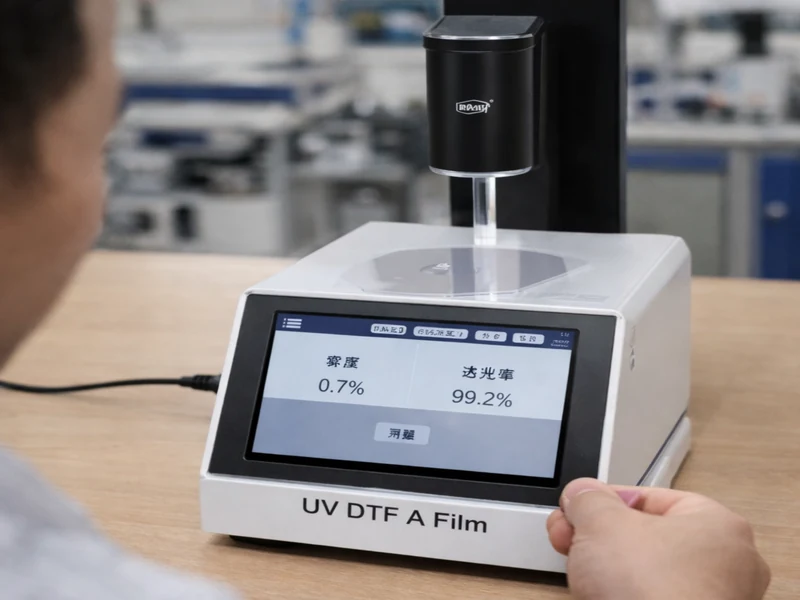 UV DTF A film transparency and haze testing