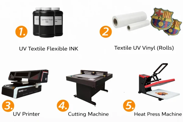 Textile DTF printing process workflow